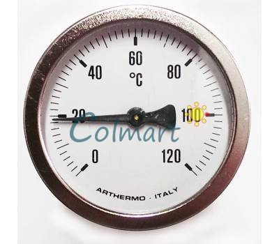 Термометр ARTHERMO аксиальный (Ø63 мм, гильза 50 мм, 0-120°С)