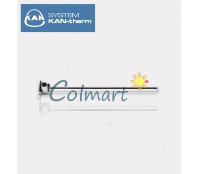 Отвод латунный Г-образный KAN Push 18x2 L750 мм с медной никелированной трубкой