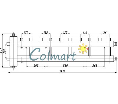Коллектор с гидрострелкой Termojet КГС52В.125(200) в изоляции