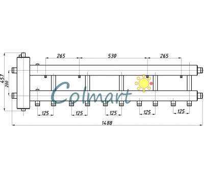 Коллектор с гидрострелкой Termojet КГС52Н.125(200) в изоляции