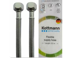 Шланг в нержавеющей оплетке для воды Kottmann 1/2" 60 см ВВ